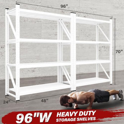 Set of 2 48" Wide Heavy Duty Garage Shelving Units