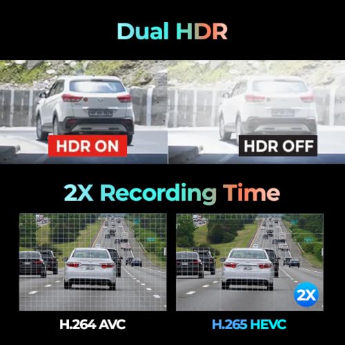 U3000 PRO Dash Cam 4K Front and 2K Rear