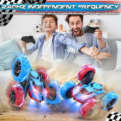 Red Blue RC Stunt Car for Boys Girls