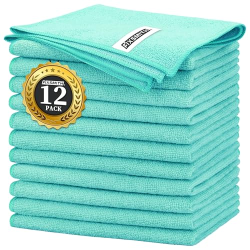 Turquoise Microfiber Cleaning Cloth (12 Count)