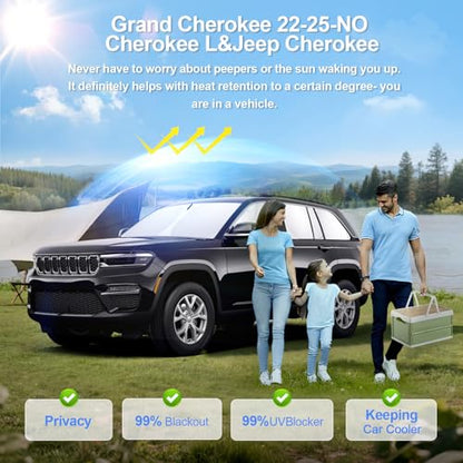8pcs Car Window Shades for Grand Cherokee 2022 (8 Count)