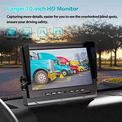 10" 1080P Wired Backup Camera System Kit