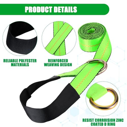 8 Pack 2" X 10ft Lasso Tow Truck Straps with D Ring 11 (8 Count)