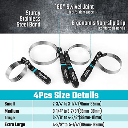 8 Piece Oil Filter Swivel Wrench Set