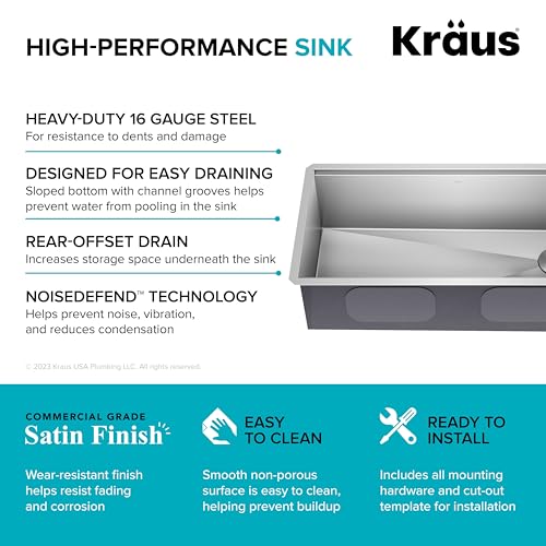 Stainless Steel 36 in Undermount Kitchen Sink KWU110