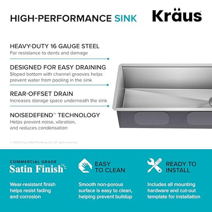 Stainless Steel 36 in Undermount Kitchen Sink KWU110