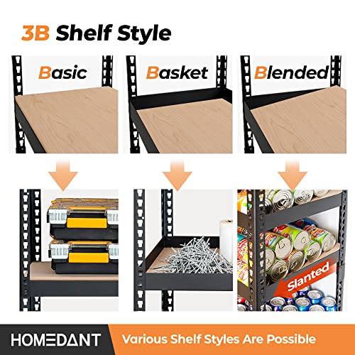 28" W 5 Tier Heavy Duty Garage Shelving Adjustable Metal Rack Storage Shelves Standing Shelf Unit Organizers Pantry Closet Black 2Pack