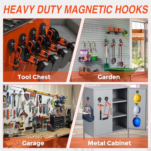3Pcs Large Magnetic Hooks Heavy Duty for Garage (3 Count)
