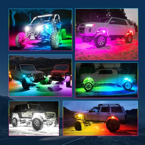 Q1 MAX 20 Pod Chasing Color Rock Lights for Trucks UTV SUV ATV (70.4 Ounce)