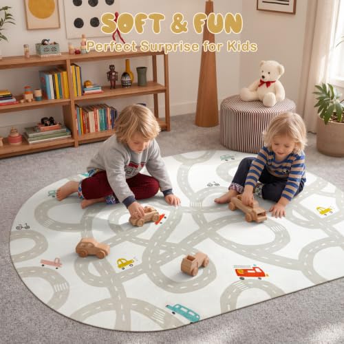 Kids Car Rug 4x6 Washable Non
