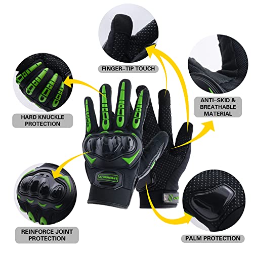Motorcycle Gloves Touch Screen Full Finger Riding Gloves Knuckle Protection for Men and Women for Dirt Riding
