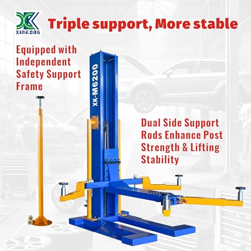Mobile Car Lifts 6200 lb Capacity Single Post Lift M6200 110V