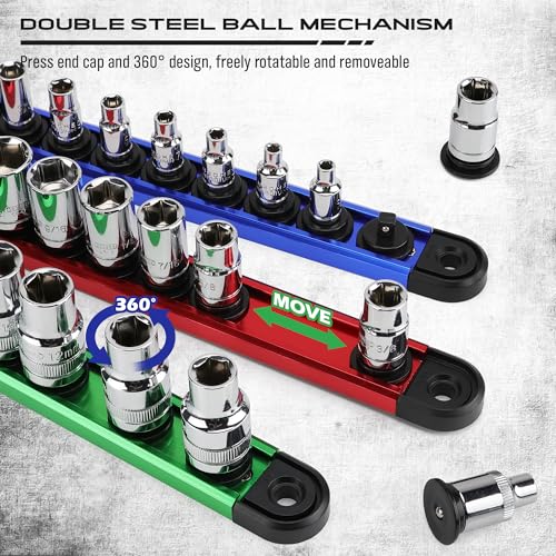 Magnetic Socket Holder Organizer Set (9 Count)