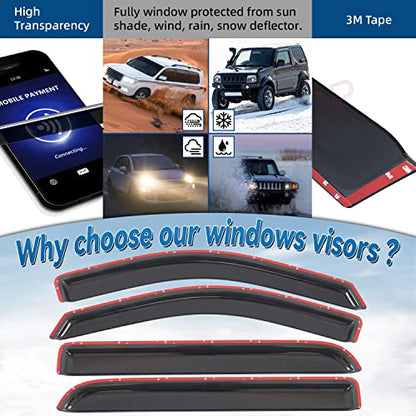 4pcs Window Visors Rain Guards for 2004 (4 Count)