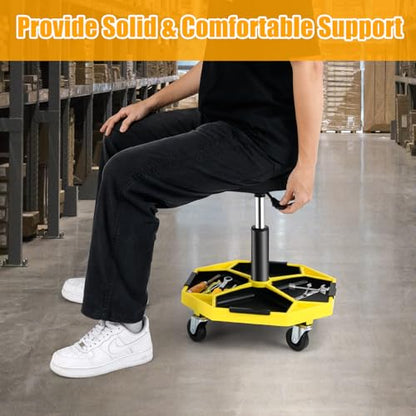 Adjustable Mechanic Rolling Stool