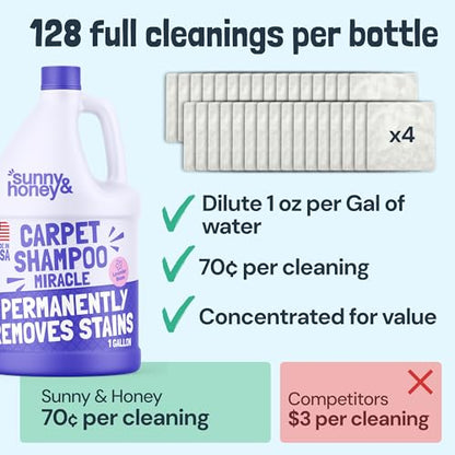 Carpet Cleaner Shampoo Solution for Machines (128 Fl Oz)