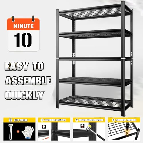 2Pack 72" H X 48" W X 24" D Heavy Duty Garage Shelving Unit (5 Count)