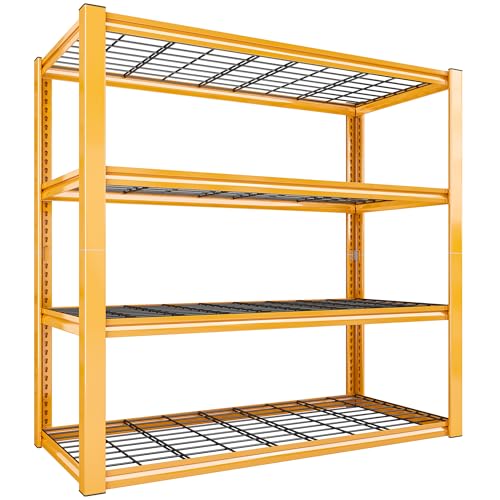 40" W Yellow Garage Shelving with Double