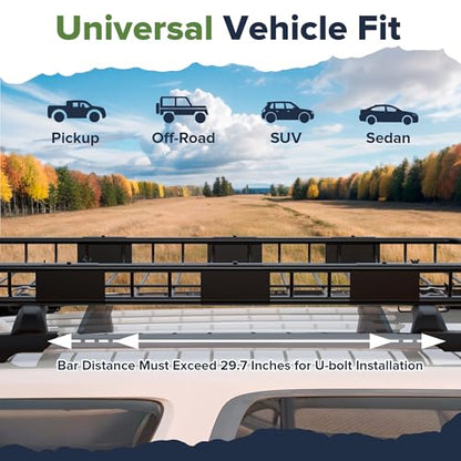 64"x39"x4" Roof Rack Cargo Basket with Bag