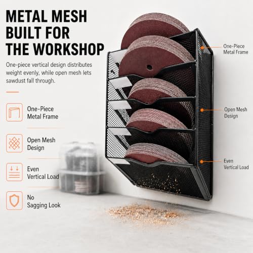 Sandpaper Organizer for 5 & 6 Inch Sanding Discs