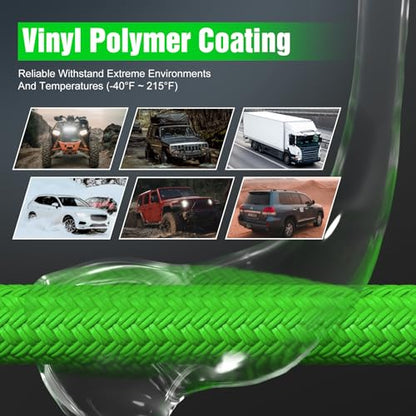 1" x30ft Kinetic Recovery Rope 46.5K lbs Heavy Duty Tow Strap Green