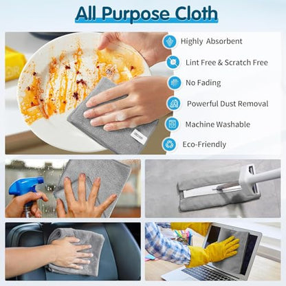 Grey Microfiber Cleaning Cloth (24 Count)