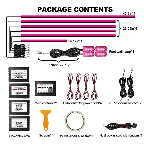 Interior Car LED Strip Lights (10 Count)