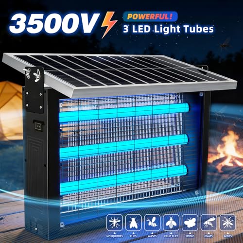 Heavy Duty Solar Bug Zapper for 8000 sq.ft with 30W Solar Panel