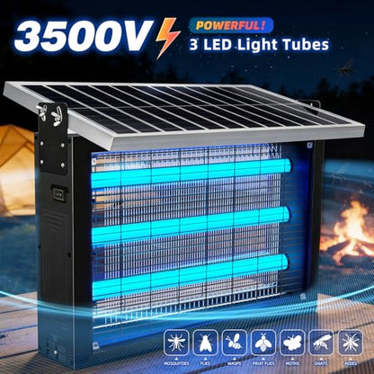 Heavy Duty Solar Bug Zapper for 8000 sq.ft with 30W Solar Panel