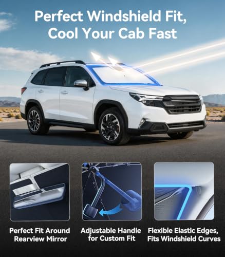 Vinyl Coating Heat Shield] Windshield Sun Shade Umbrella Custom for Subaru Forester
