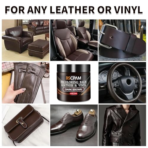 Dark Brown Leather Recoloring Balm with 100ml Mink Oil