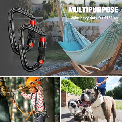 Auto Locking Carabiner Clips (4 Count)