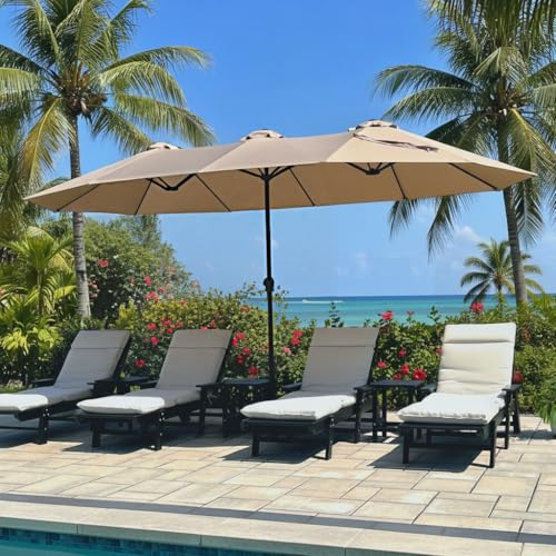 15ft Large Outdoor Patio Umbrella with Base Included