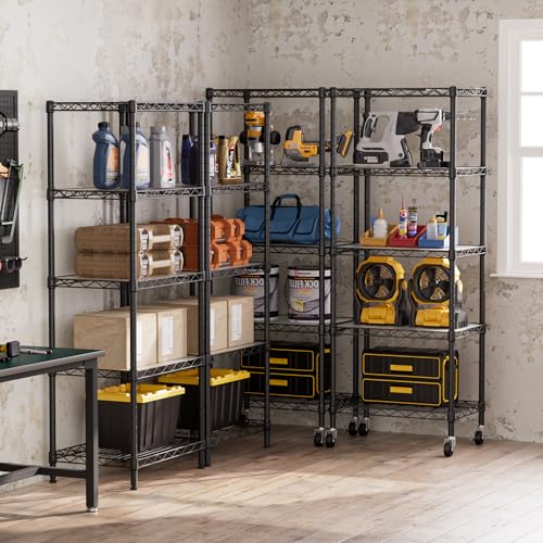 Small Wire 5 Adjustable Shelves Pantry Metal Shelf Floor Organizer