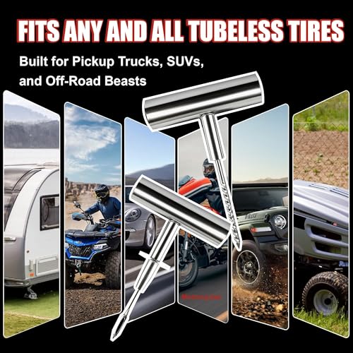 68-Piece All-in-One Heavy Duty Tire Plug Kit – Professional Tire Repair Set, T-Handle Tools, Valve Kit, 40 Plugs, Pliers, Knife – Universal for Car