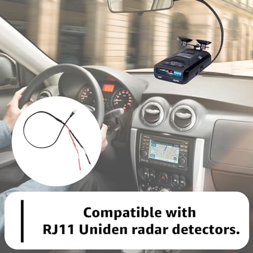 RJ11 Radar Detector Mirror Tap Hardwire Power Cord for Uniden R4 R7 R8 2PC (2 Count)