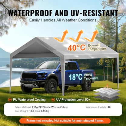 Carport Replacement Canopy Cover 10 x 20 ft