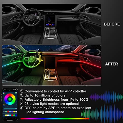 Acrylic Interior Car LED Strip Light with Wireless APP