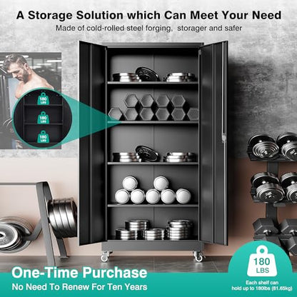 Metal Storage Cabinet with Wheels