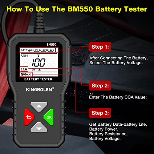 BM550 6V 12V 24V Car Battery Tester