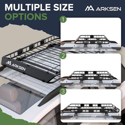 54" x 39" x 5" Roof Rack Cargo Basket with Net & Tie Down Straps