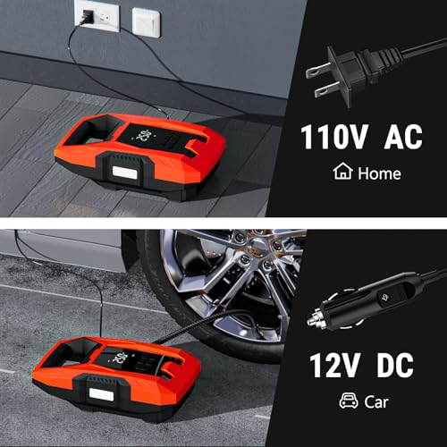 AC DC Tire Inflator Portable Air Compressor