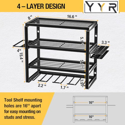 4 Layer Power Tool Organizer Wall Mount