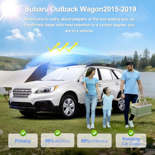 8pcs Car Window Shades for Subaru Outback Wagon 2015 (8 Count)