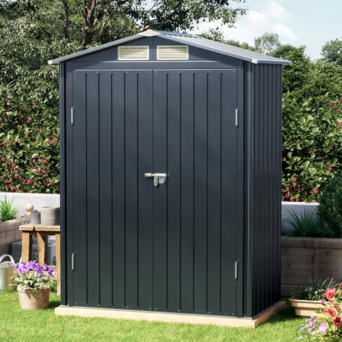 5 x 3 FT Storage Shed with Floor Frame for Backyard