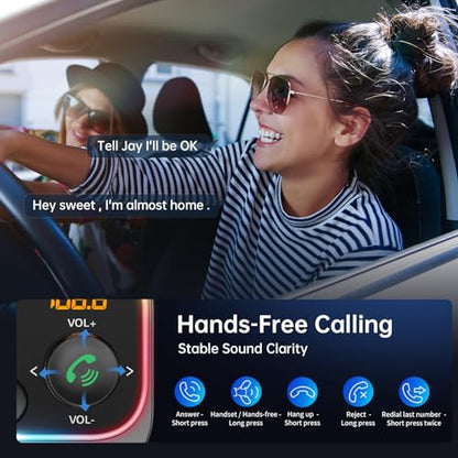 Bluetooth 5.4 FM Transmitter Car Adapter 54W
