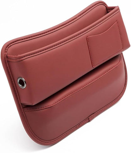 Universal Car Seat Gap Filler Organizer for Tesla Model 3/Model S/Model X/Model Y 2013-2025 Leather Console Gap Bag Organiser Adjustable Front Seat Storage Box Interior,Normal-Red