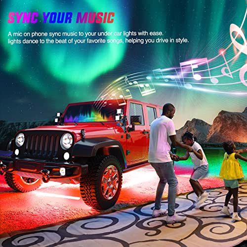 6PCS RGB LED Underglow Lights Strip with APP & Remote Control