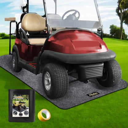 Golf Cart Parking Mat Garage Floor Mat Compatible with EZGO