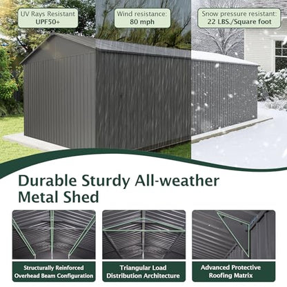 Domi 12'x20' Outdoor Metal Garage Shed